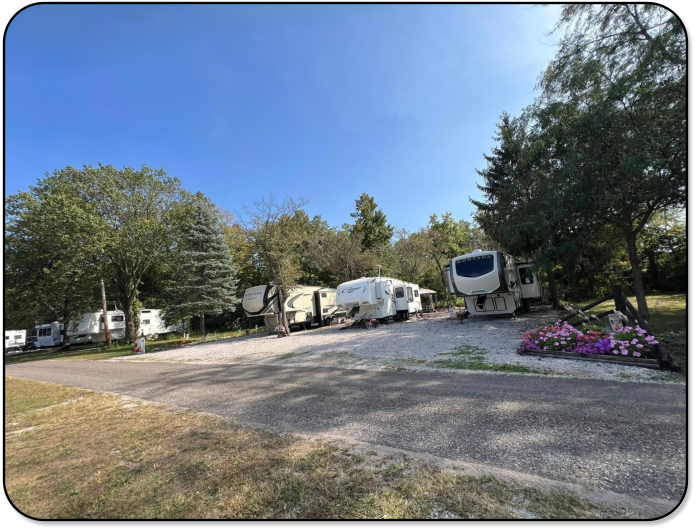 RV sites at Wooded Acres Campground